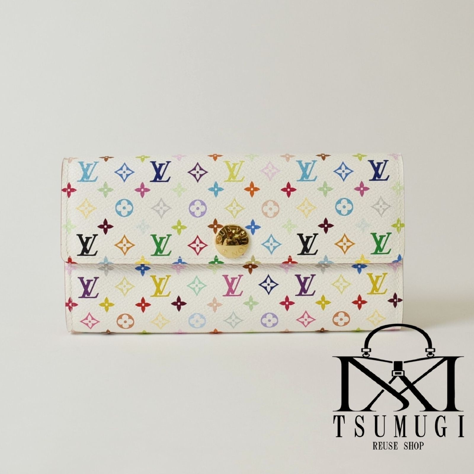 LOUIS VUITTON ルイヴィトン モノグラム ポルトフォイユ サラ マルチカラー ブロン M93532 二つ折り 長財布 39,000円
