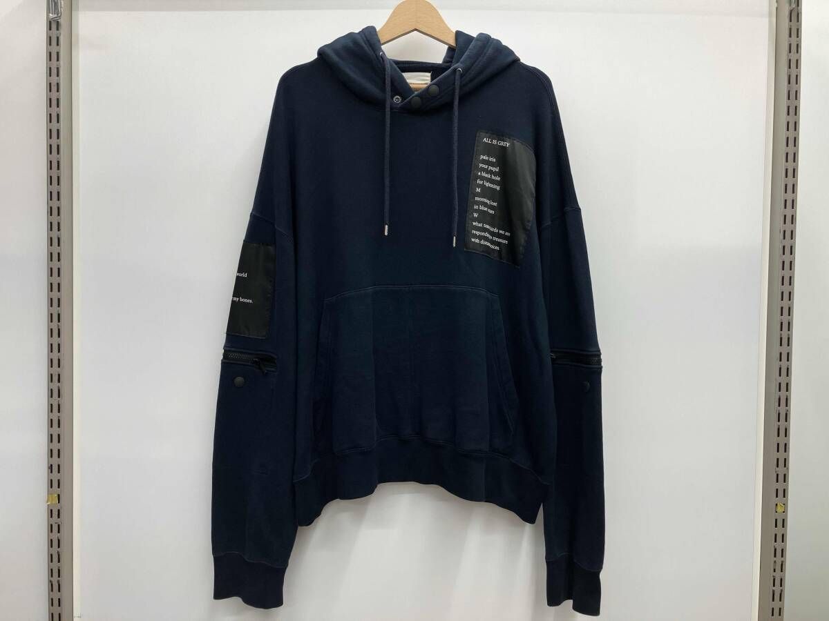 TAKAHIRO MIYASHITA TheSoloist. タカヒロミヤシタ ザソロイスト 19AW shoulder ZIP pullover l-s hoodie パーカー サイズXS ネイビー 15,592円