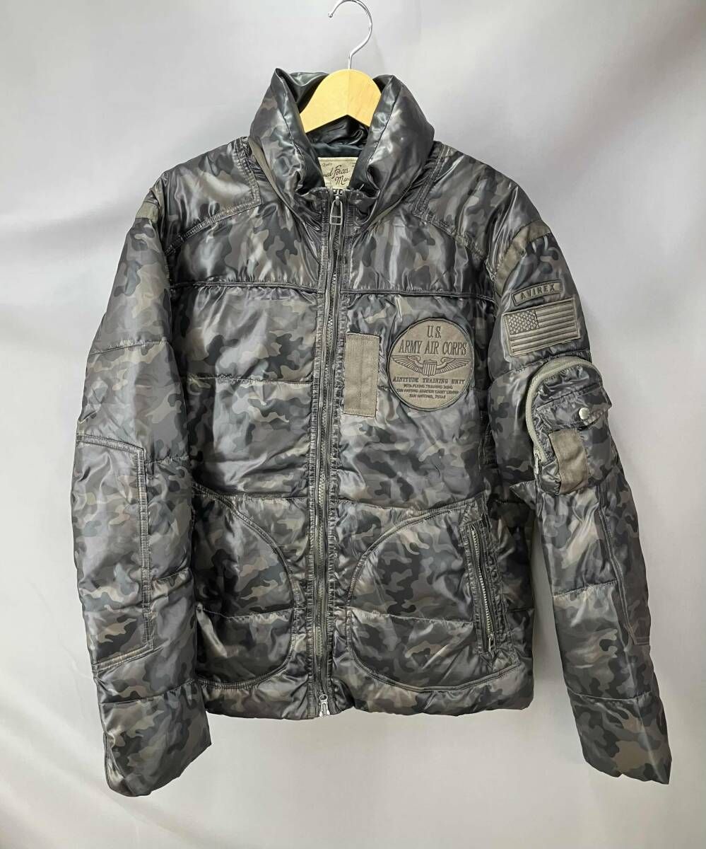 ★ AVIREX アヴィレックス US ARMY AIRCORPS 迷彩 サイズ2XL ブラック 冬