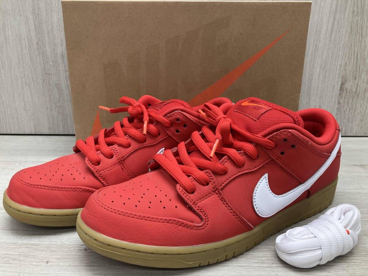 NIKE SB/ナイキSB FJ1674-600 DUNK LOW PRO ISO “University Red Gum” スニーカー オレンジレーベル ガムソール 29cm 箱・替紐あり