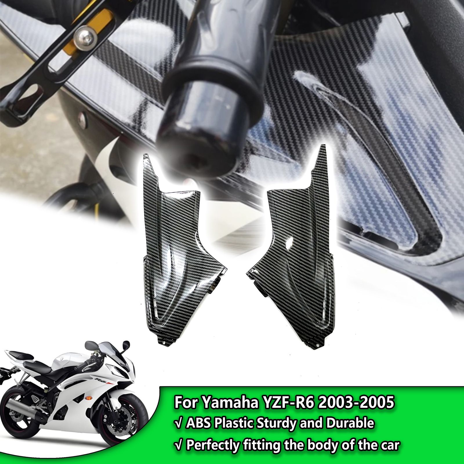 Yamaha YZF-R6 2003-2005用 フロントインテークパイプカバープレート