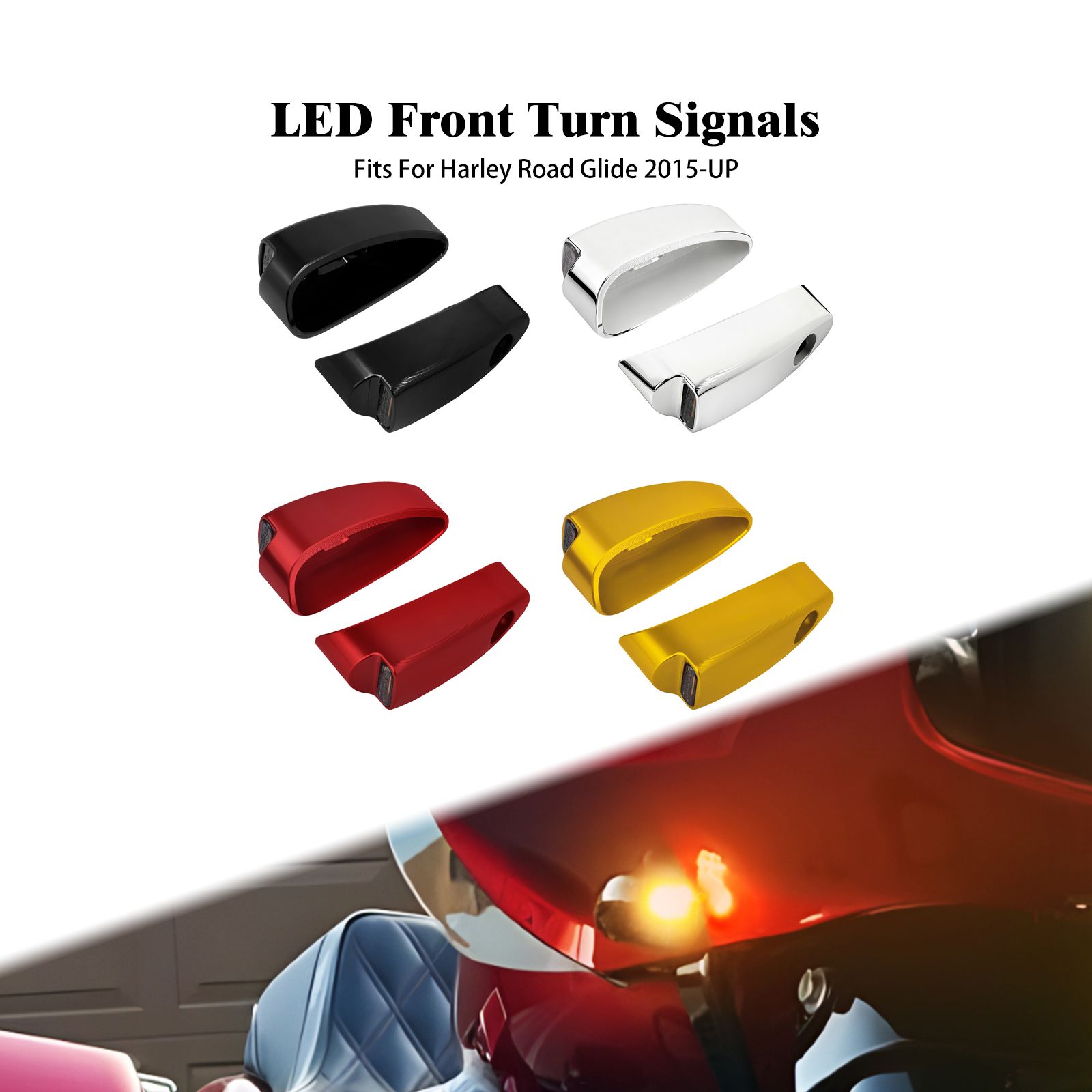 ハーレー ツーリング ロードグライド FLTRX/FLTRXS 用 LED フロントウインカー