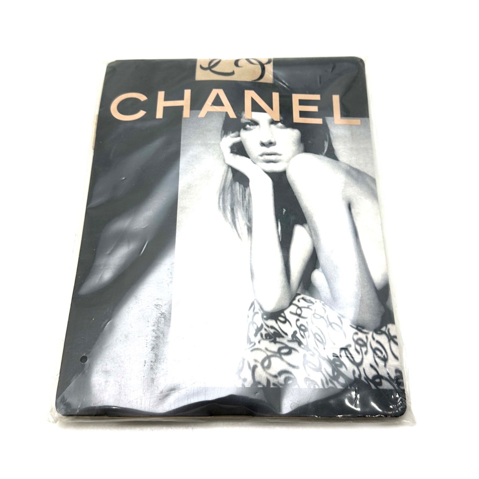 【楠本質店/元住吉】未使用品　シャネル　CHANEL　ストッキング　タイツ　ココマーク　ベージュ × ブラック　00A P166 73V00854　サイズ：＃2