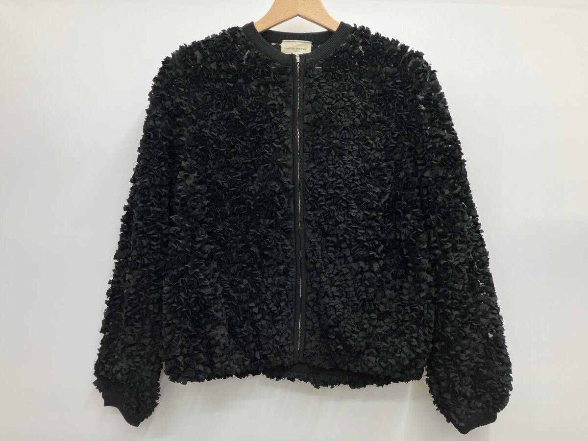 UNITED ARROWS ユナイテッドアローズ フラワー チュール ブルゾン1528-1-831910 サイズF ブラック 黒 春秋