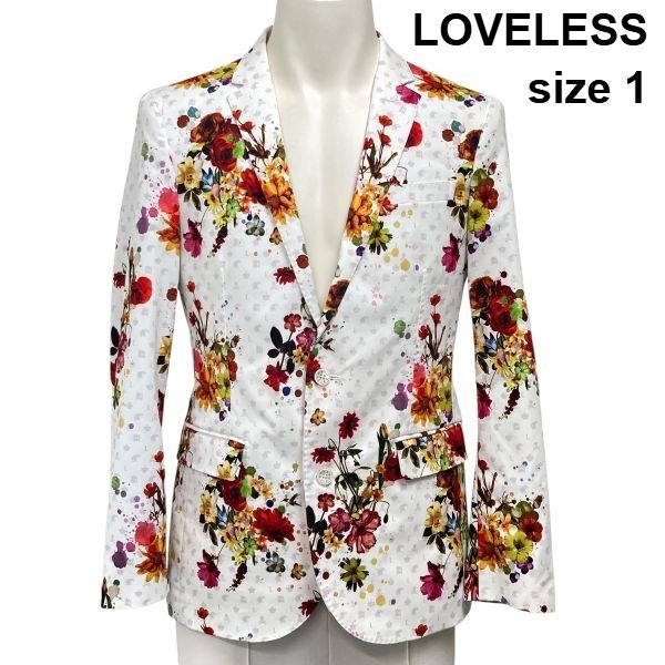 ◆ ラブレス LOVELESS テーラードジャケット 長袖 テーラーカラー フラワープリント 白 マルチカラー 1 S メンズ S6I377 16,335円