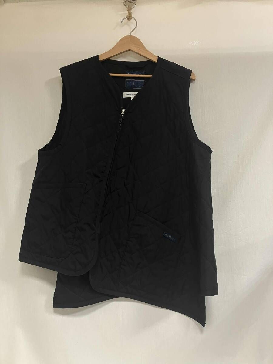 COMME des GARCONS SHIRT ベスト×LAVENHAM 変形キルティングベスト サイズM BLK コムデギャルソンシャツ