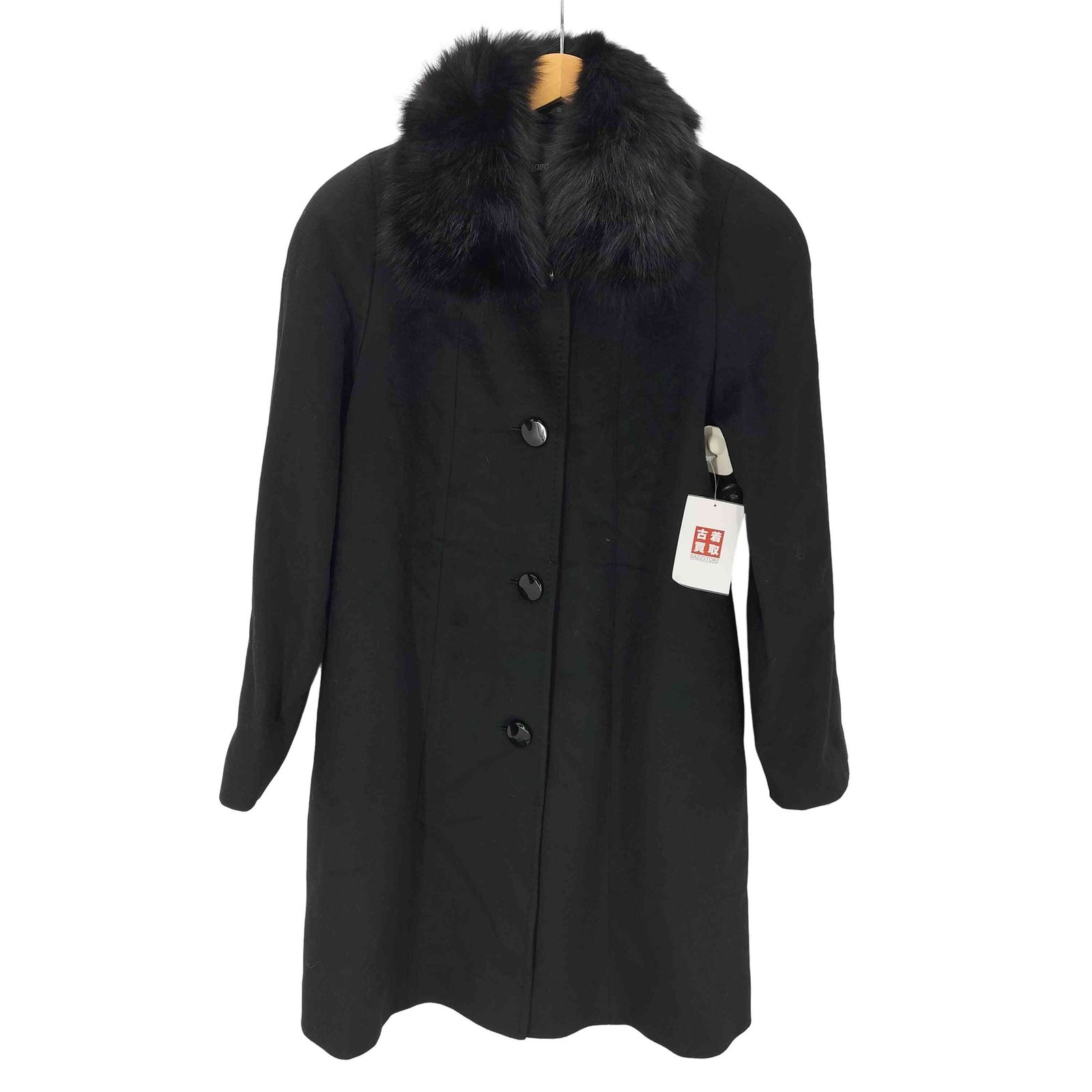 ピュア カシミヤ pure cashmere PURE CASHMERE 100% ＆ Real Fur Balmacaan Coat ピュア カシミア 100% 襟リアルファー バルマカーン ステンカラー ロング コート レディース 9 9,356円