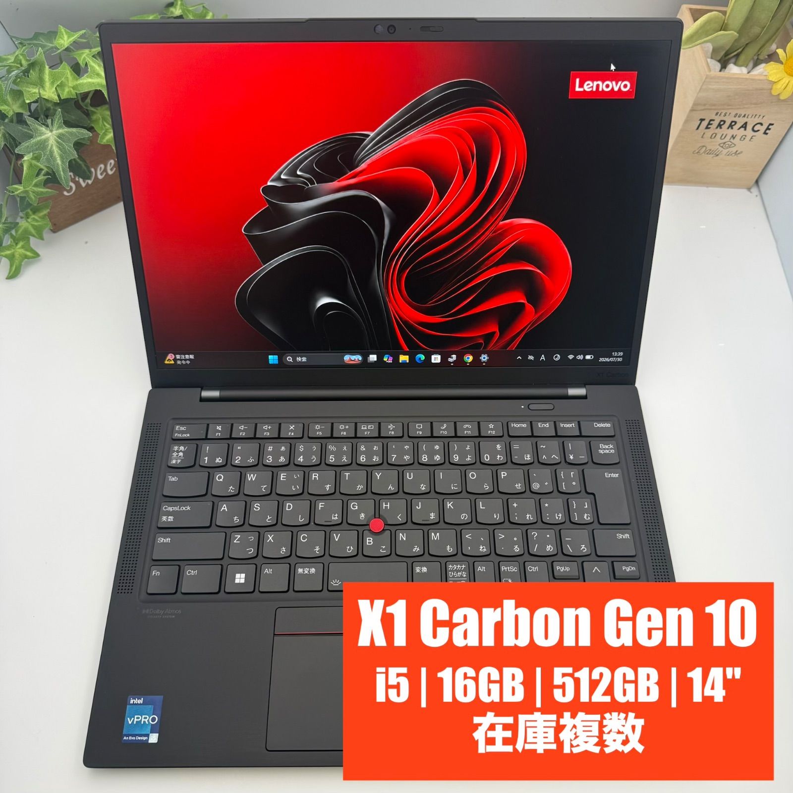 【高性能・在庫複数】ThinkPad X1 Carbon Gen 10 Core i5-1250P 16GB 512GB 14型