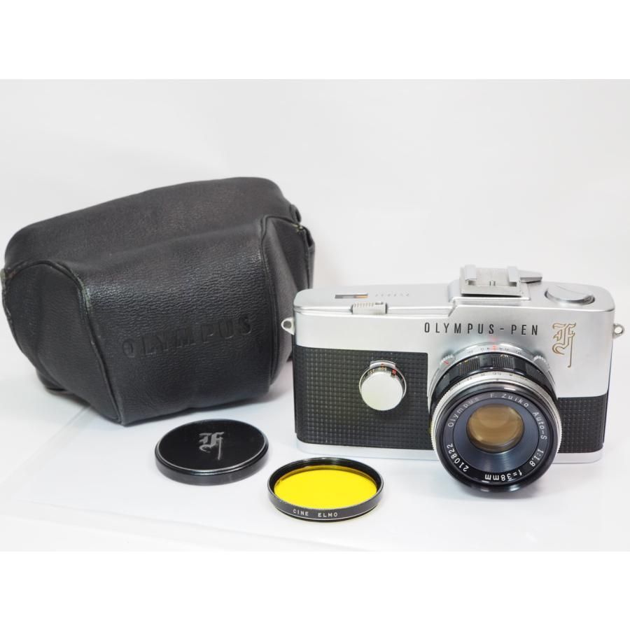 送料無料 現状 OLYMPUS PEN-F Auto-S 38mmF1.8 花文字メタルキャップ アクセサリーシュー ケース付き オリンパス［管OL9431］【 カメラの多成堂 】 20,294円