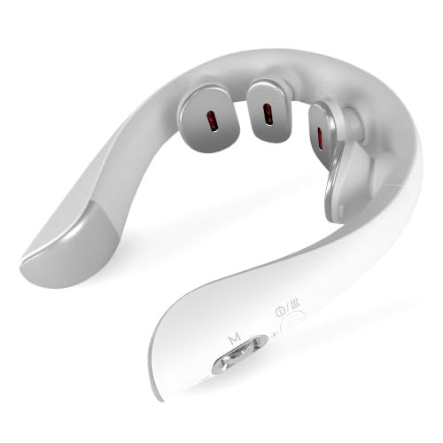 eviden スマートネック極 HL-SK53 (ホワイト) 中周波EMS＋音波振動＋W温熱 ネックケア リラクゼーション器 首 日本語音声ガイド 静音 軽量 ギフト プレゼントpms