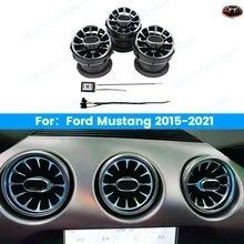 256色ベントアンビエントライト フォード マスタング 2015-2021 車用 LED ダッシュボード エアコンタービン LED エアアウトレット