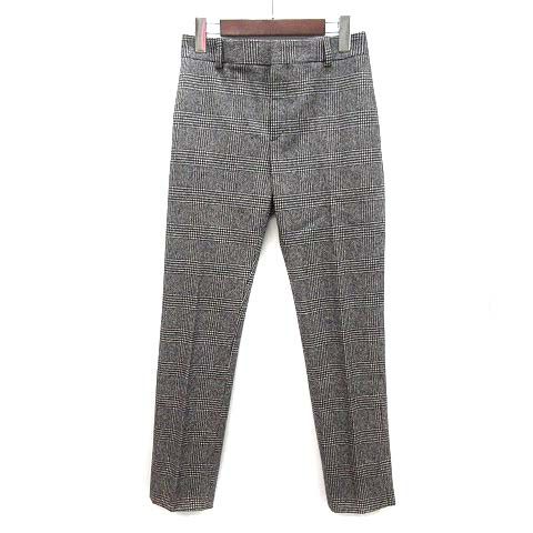 サンローラン パリ SAINT LAURENT PARIS グレンチェック ウール テーパード スラックス パンツ ノータック 2018年 517819 グレー F34