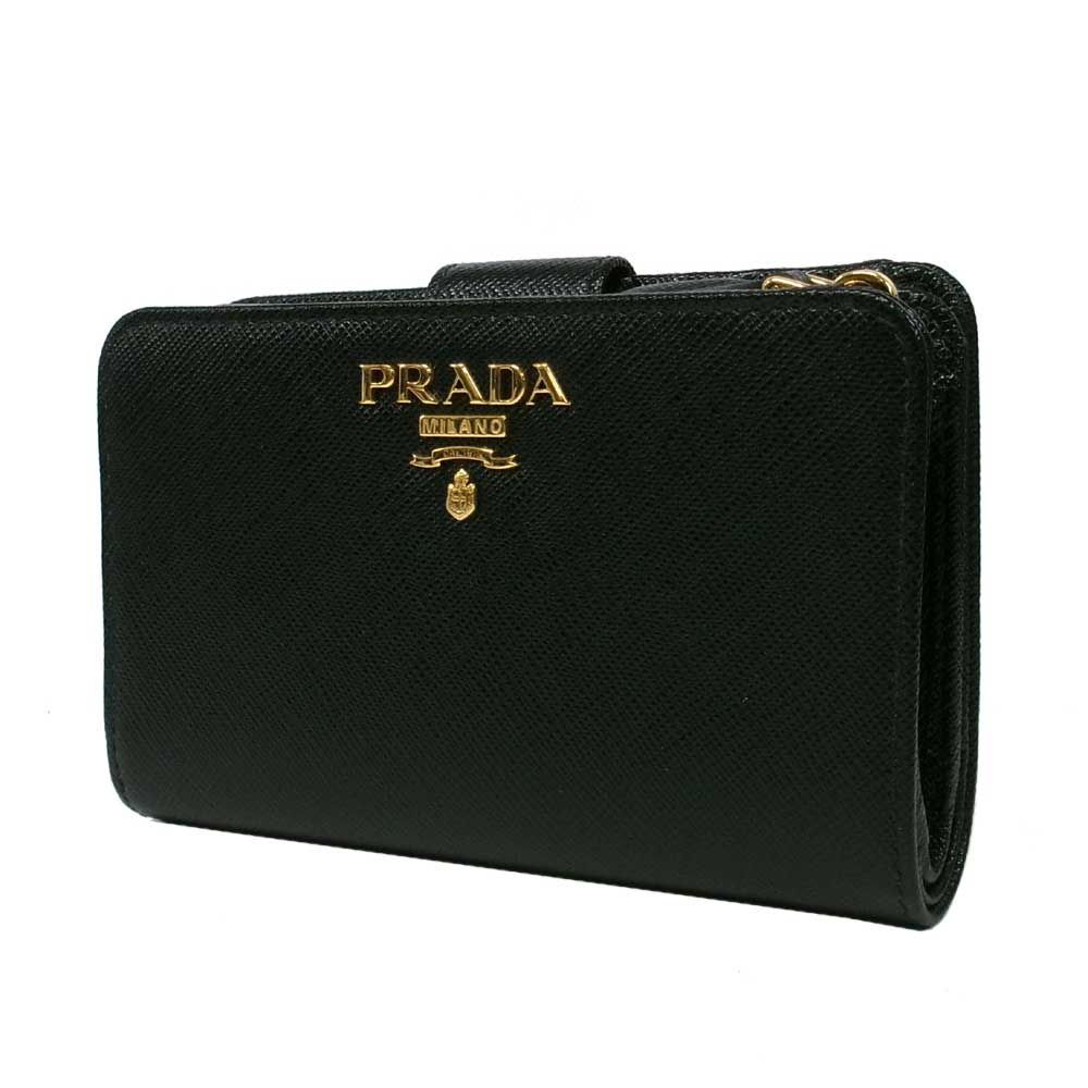 【新品】プラダ 財布 二つ折り財布 PRADA サフィアーノ レザー ロゴ ミディアム ウォレット 1ML225 SAFFIANO METAL ORO アウトレット レディース 送料無料