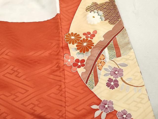 平和屋着物□豪華振袖 駒刺繍 流水飛鶴花文 松竹梅 金彩 正絹 逸品
