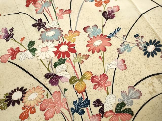 平和屋着物□訪問着 草花文 暈し染め 金彩 正絹 逸品 DABI1894qa