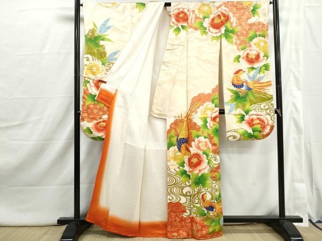 ※ririページ：振袖 長襦袢セット 単衣 正絹 刺繍金彩 A-2844 平和屋着物□豪華振袖・長襦袢セット 駒刺繍 松竹梅檜扇御所車花文
