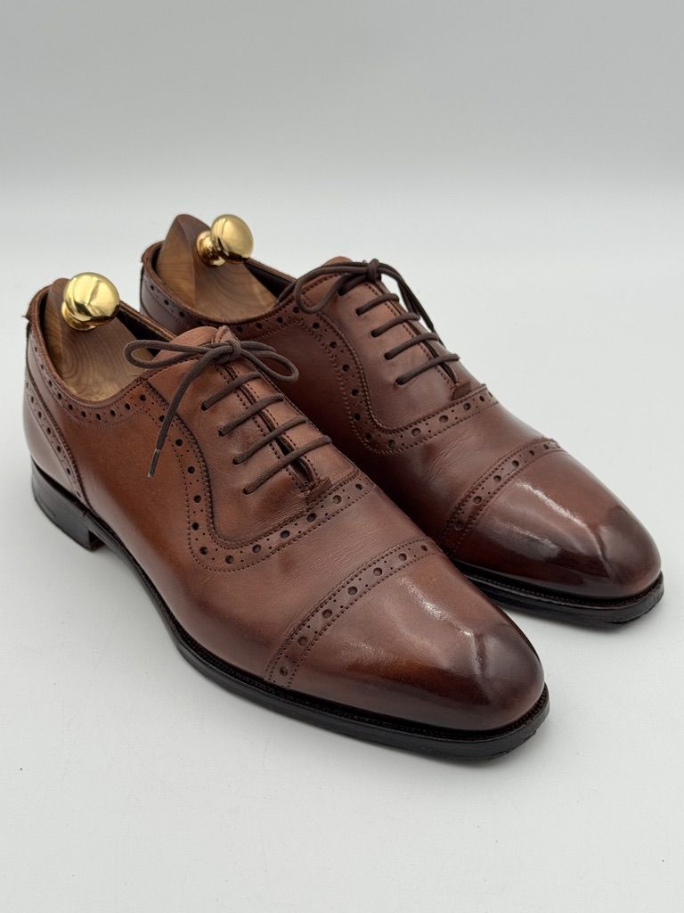 状態良好 Grenson グレンソン パンチドキャップトゥ クォーター