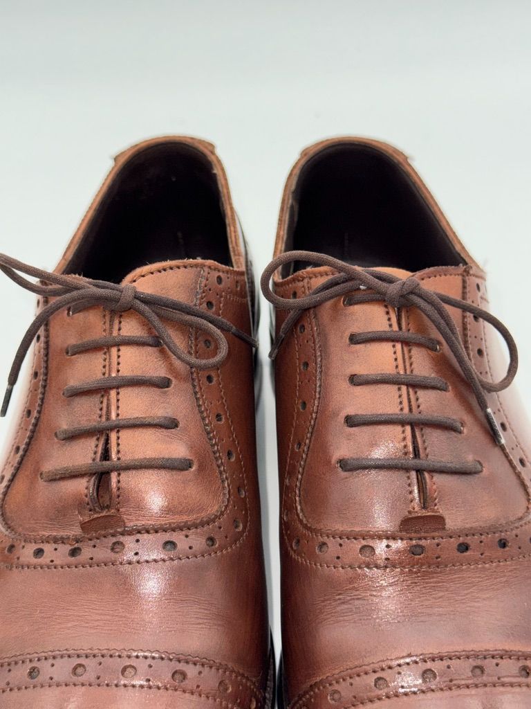 状態良好 Grenson グレンソン パンチドキャップトゥ クォーター