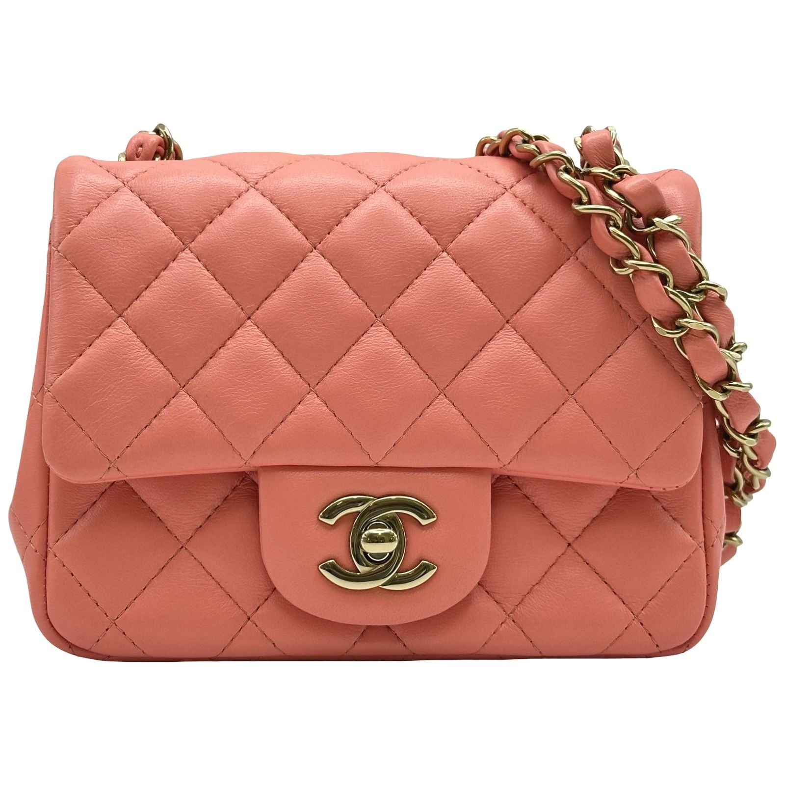 シャネル CHANEL ミニマトラッセ18 A35200 ピンク ゴールド金具 ラムスキン レディース ショルダーバッグ