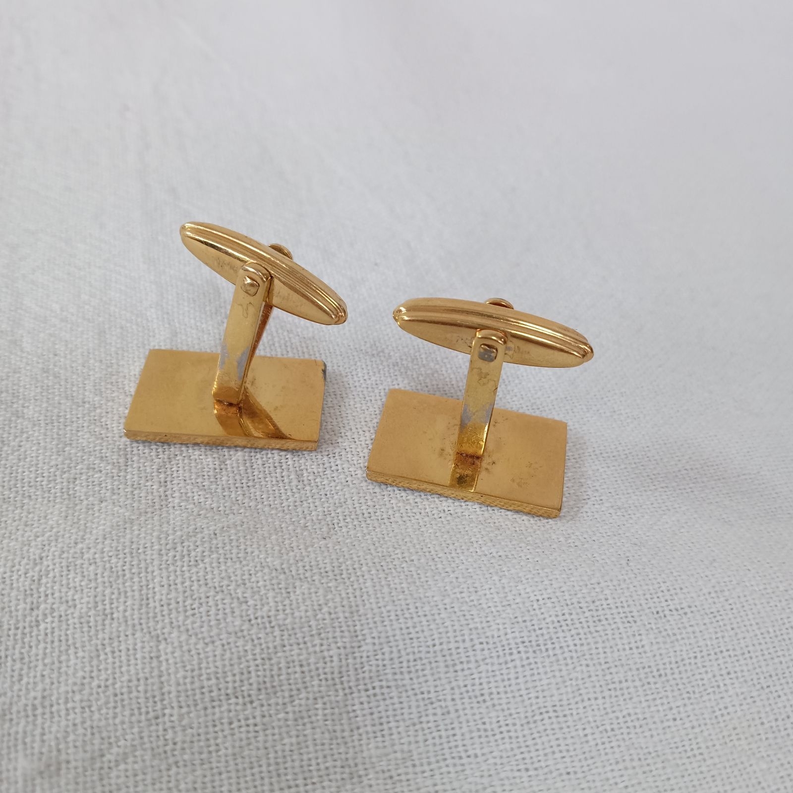 訳あり】dunhill ダンヒル カフスボタン ゴールド スクエア ライン