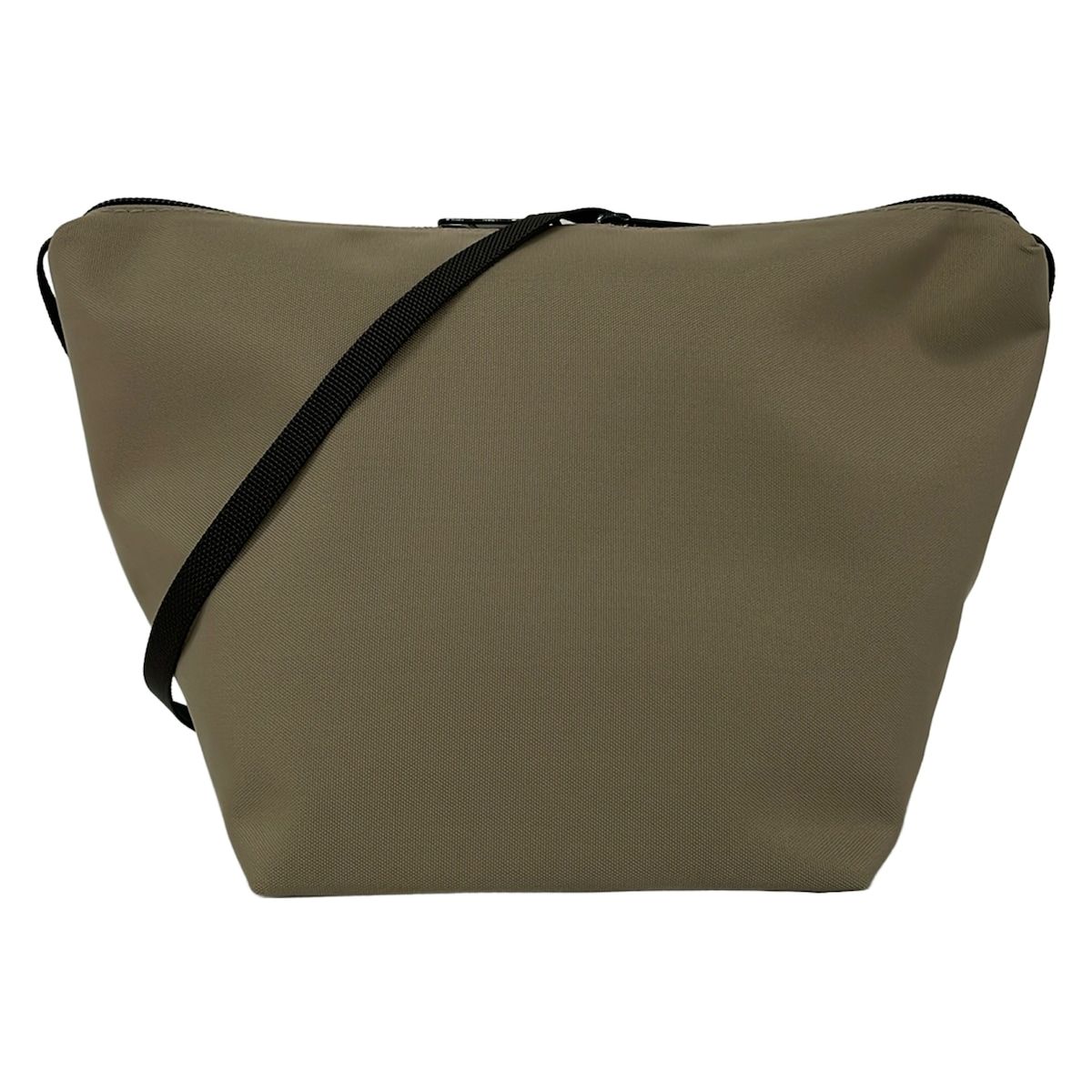 Herve Chapelier(エルベシャプリエ) ショルダーバッグ美品 ナイロン舟型ショルダーバッグS ベージュ×ダークブラウン Nライン