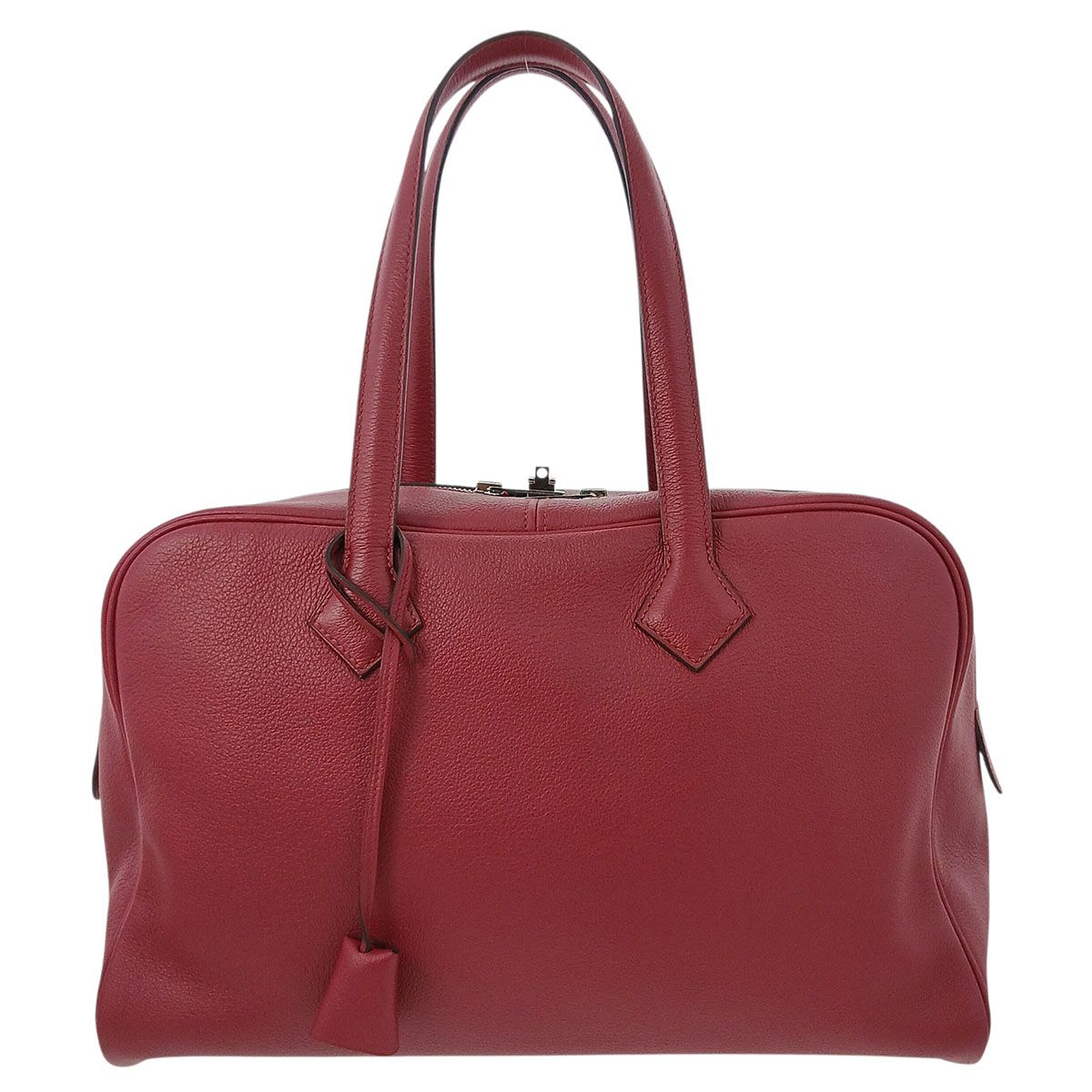 HERMES エルメス ヴィクトリア 35 ハンドバッグ レディース ルージュカザック シルバー金具 X（2016）刻印 中古 174,000円