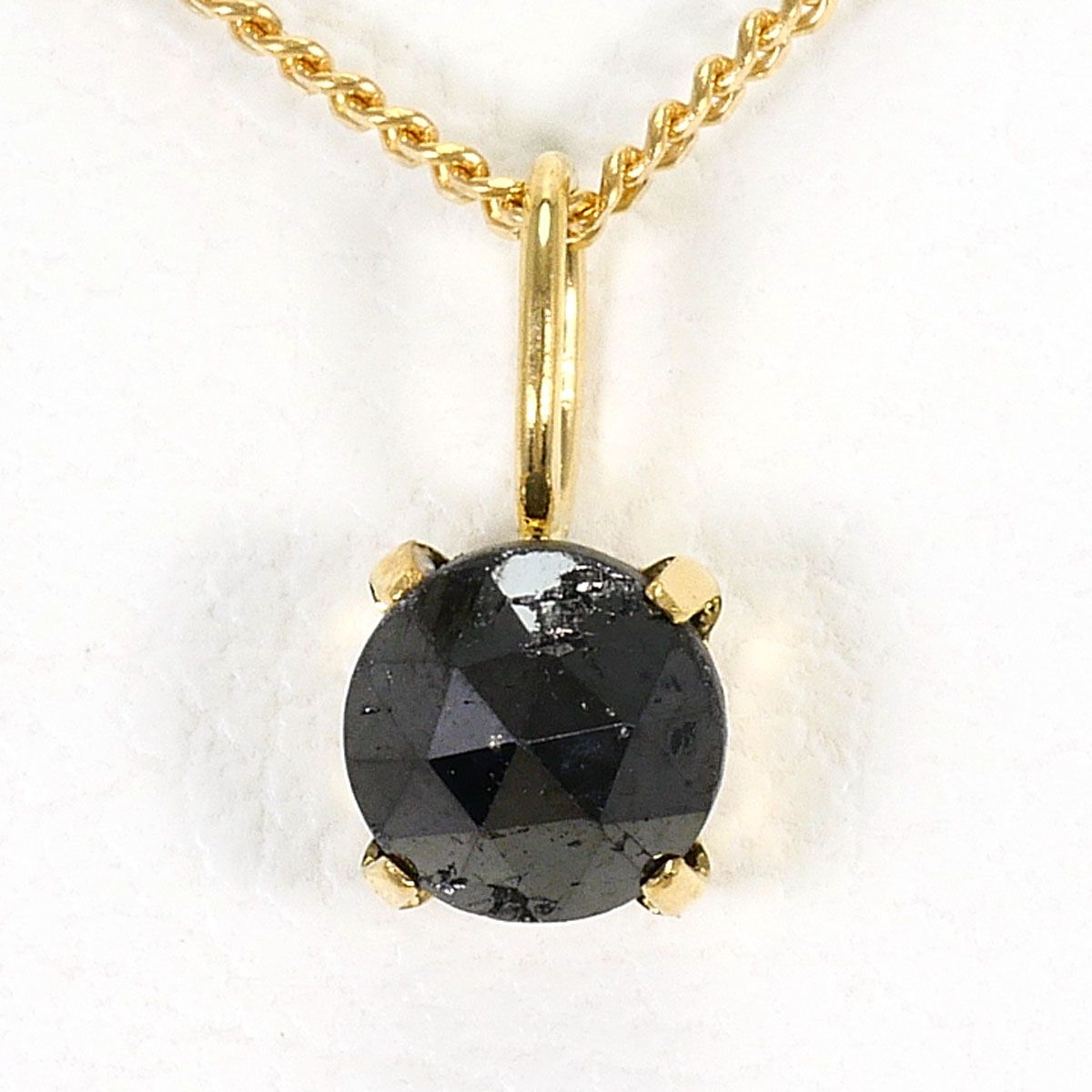 K18YG ネックレス ブラックダイヤ 0.30ct 総重量約1.4g 約45cm