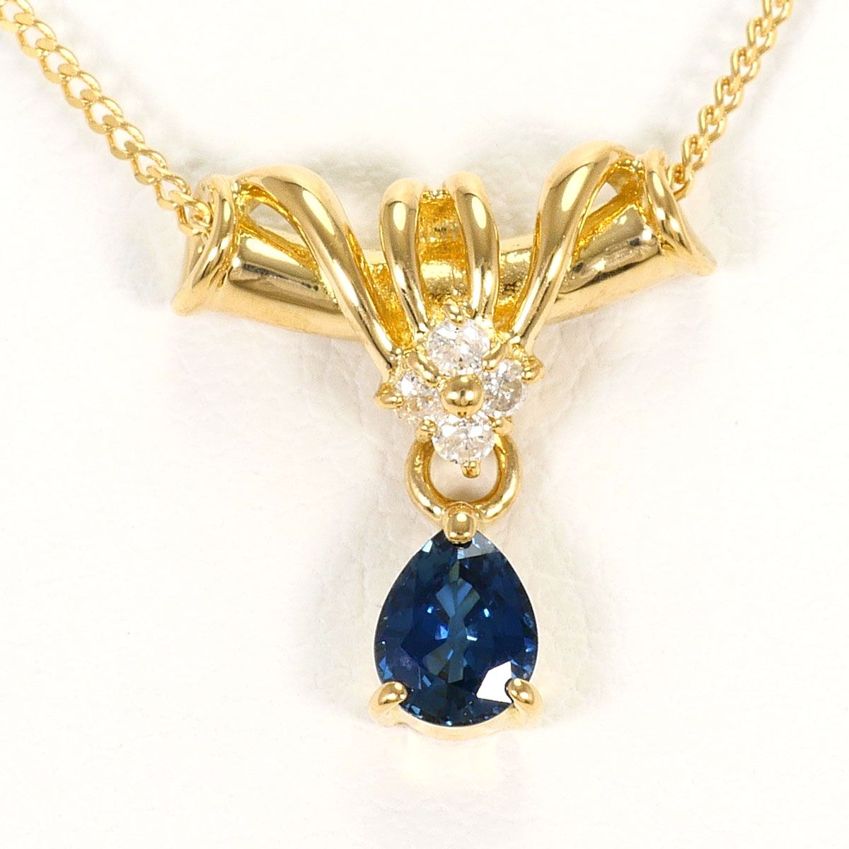 K18YG ネックレス サファイア ダイヤモンド 0.04ct 総重量約2.0g 約40cm 45,370円