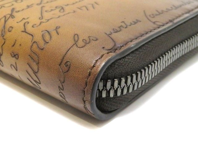 ベルルッティ Berluti ラウンドジップ 長財布 カリグラフィー ブラウン Berluti ベルルッティ ラウンドジップ 長財布 ブラウン Berluti
