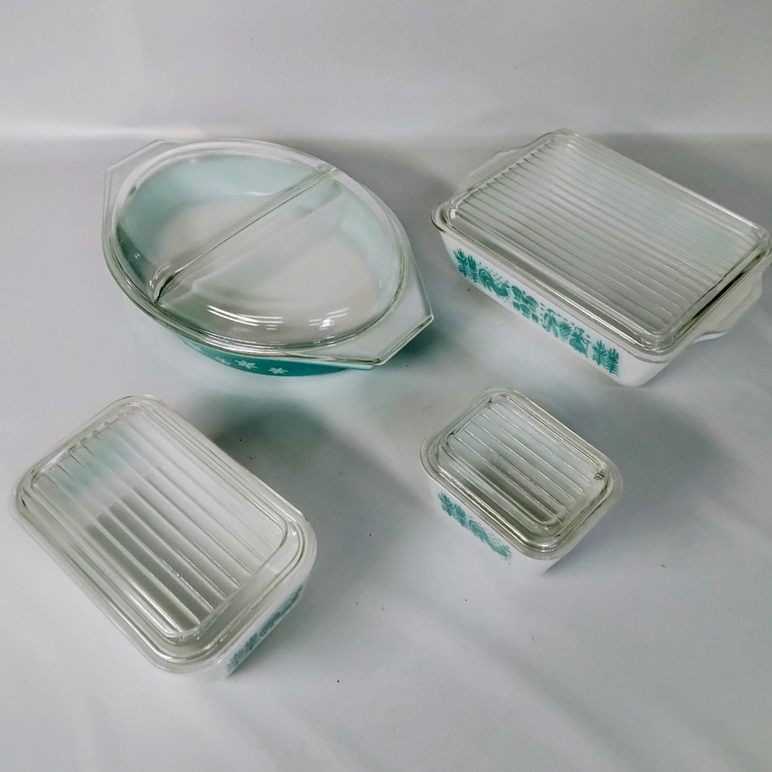 オールドパイレックス PYREX ターコイズ 0503・0502・0501 レフリジ
