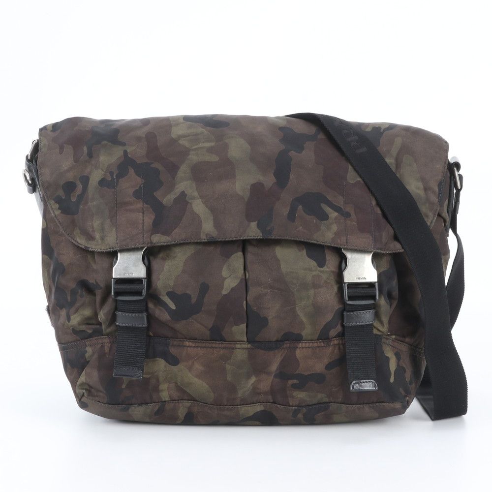 ゆ*ん様 PRADA カモフラージュ柄 ショルダーバッグ 美品 プラダ カモフラージュ 迷彩 柄 ナイロン レザー ショルダー