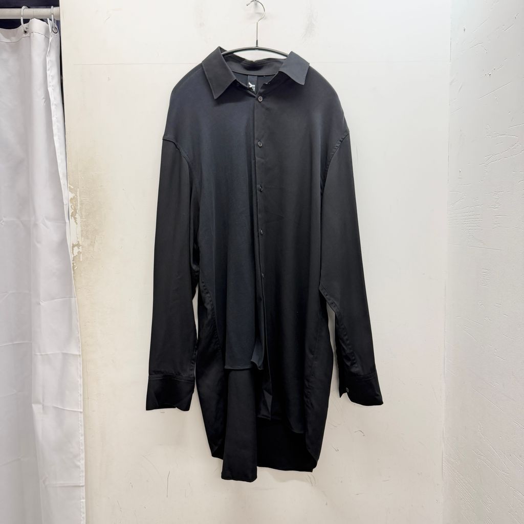 Ground Y グランドワイ Asymmetry Shirt 長袖シャツ GA-B01-800 ブラック size:3【中目黒B07】
