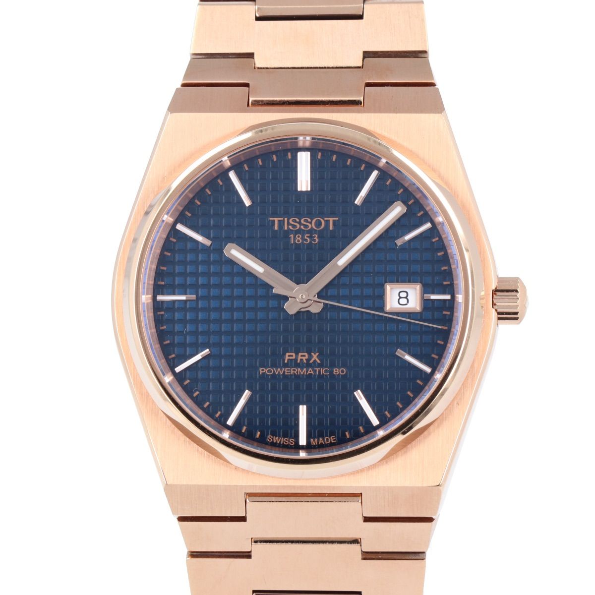 【TISSOT】 ティソ PRX パワーマティック80 T137.407.33.041.00 T137407A ステンレススチール SS ローズゴールド 40mm ブルー文字盤 自動巻き オー