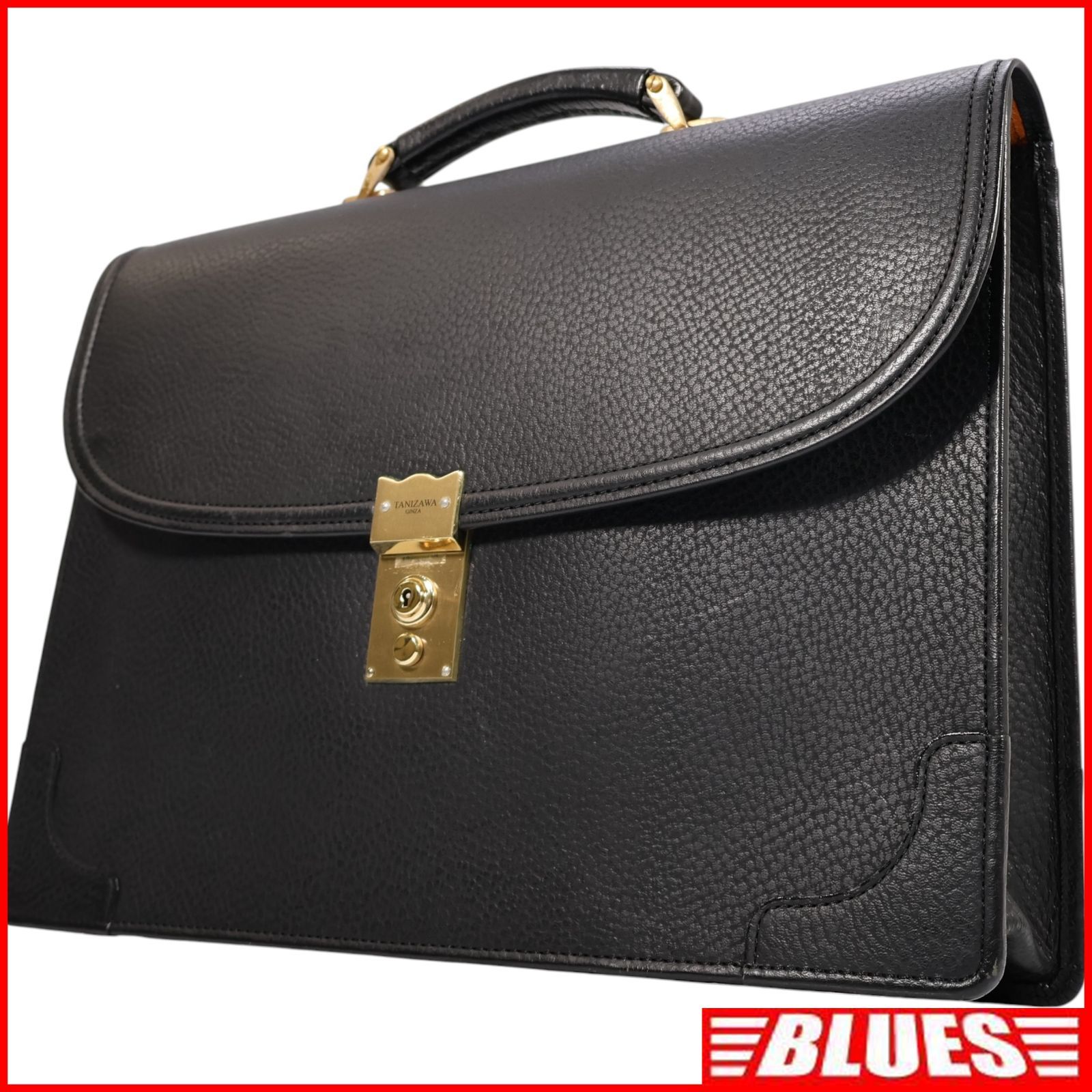 GINZA TANIZAWA 銀座タニザワ ビジネスバッグ 黒 鍵付き A4 通勤 本革 ブリーフケース レザー メンズ レディース ブリーフケース一覧←SEULB屋着古← TY4611 12,084円