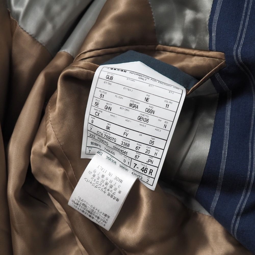 □美品□GUCCI グッチ テーラードジャケット サイズ7-46R ストライプ