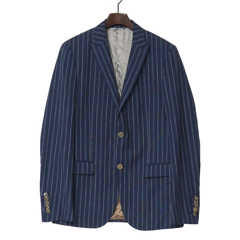 ■美品■GUCCI グッチ テーラードジャケット サイズ7-46R ストライプ ブレザー シングルジャケット 2B ブランド古着【中古】20260730/RB0297 □美品□GUCCI グッチ テーラードジャケット サイズ7-46R ストライプ