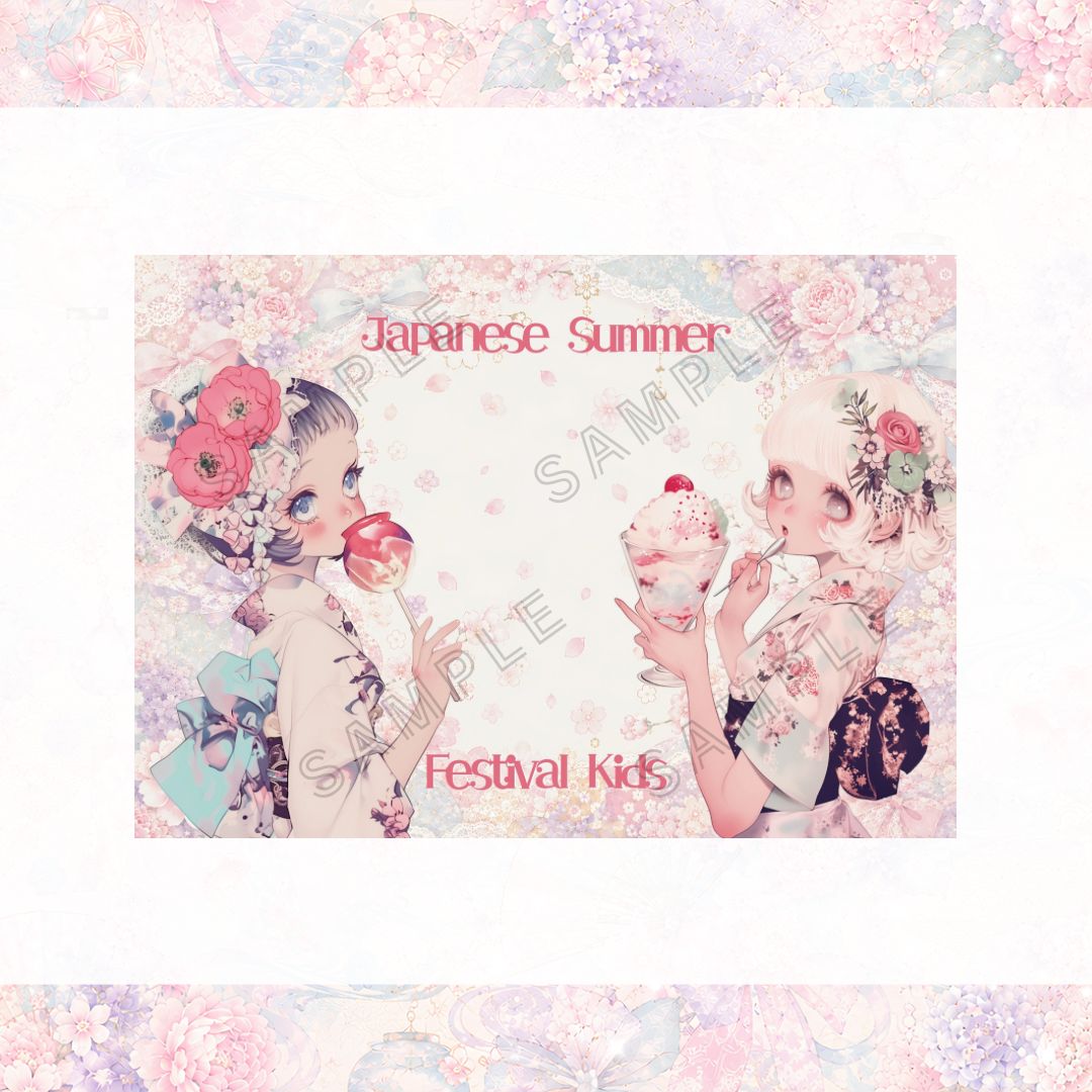 新作unichoco様♥️ Japanese Summer Festival Kids ♥️コラージュ