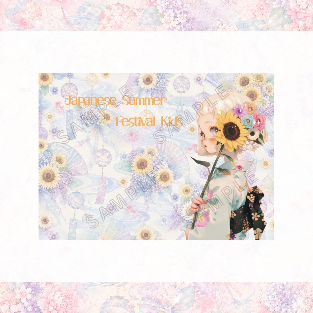 新作unichoco様♥️ Japanese Summer Festival Kids ♥️コラージュ