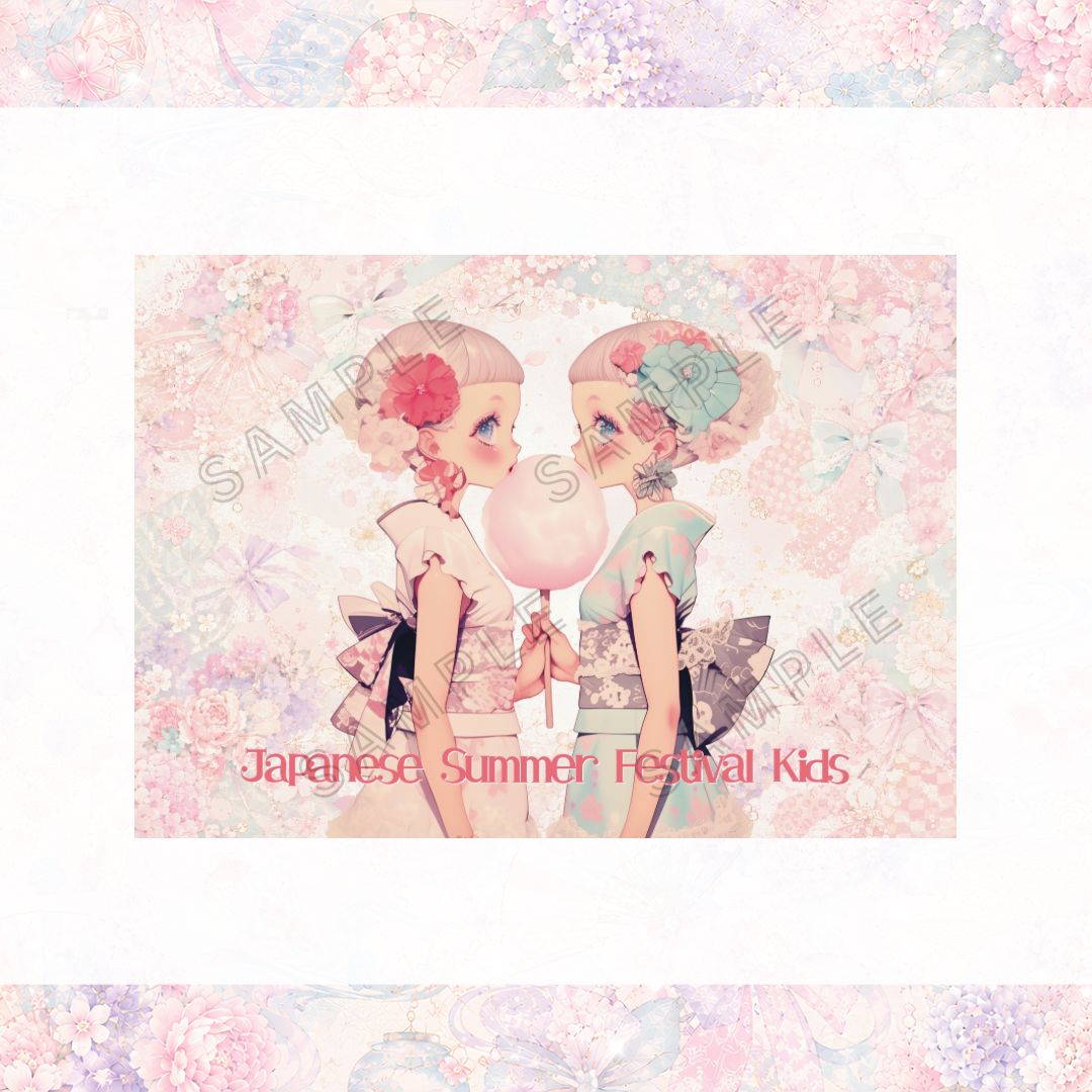 新作unichoco様♥️ Japanese Summer Festival Kids ♥️コラージュ