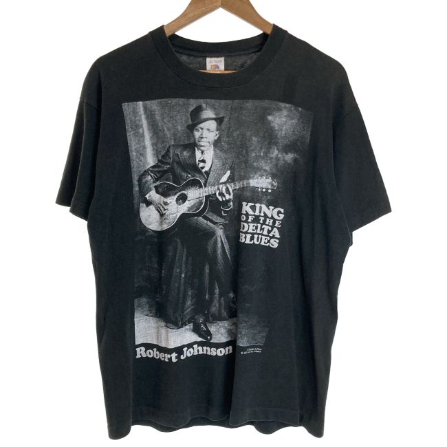【中古】　FRUIT OF THE LOOM　Tシャツ　90s vintage　90年代　OLD　半袖　トップス　クルーネック　プリント　ロバート ジョンソン　古着　/1590