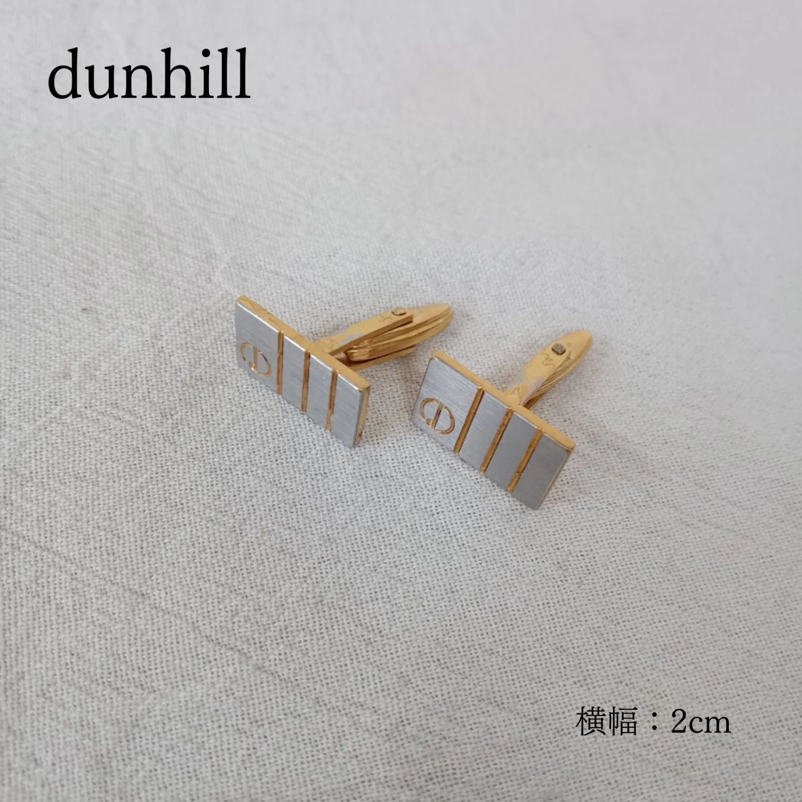 訳あり】dunhill ダンヒル カフスボタン ゴールド スクエア ライン