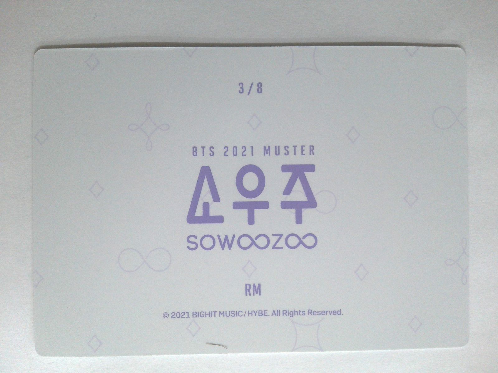 BTS RM トレカ 2021 MUSTER SOWOOZOO ミニフォトカード (3/8