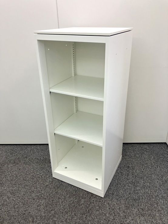 【東京都限定送料2200円も可】オカムラ　レクトライン　幅450　オープン書庫　天板付　ホワイト　本棚　隙間書庫　オフィス収納　オフィス家具