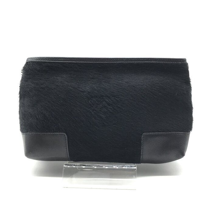 LOEWE ロエベ アナグラム ハラコ メイク ポーチ バッグ ブランド 小物 ファッション ブラック r1732