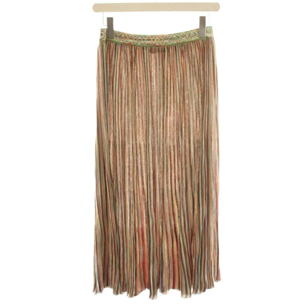 ミッソーニ MISSONI ニットスカート ロング マキシ ストライプ 薄手 40