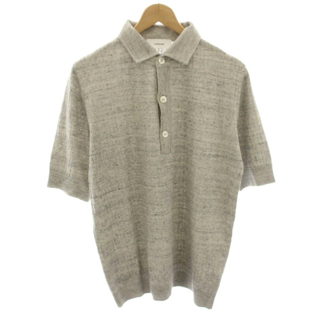ラルディーニ LARDINI ニットポロシャツ カットソー 半袖 麻 リネン S