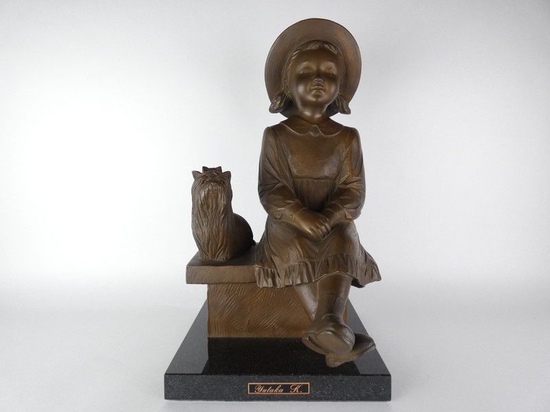 加藤豊「パパ撮って！」約36.5cm 保証品 限定10/10 ブロンズ像 /K9