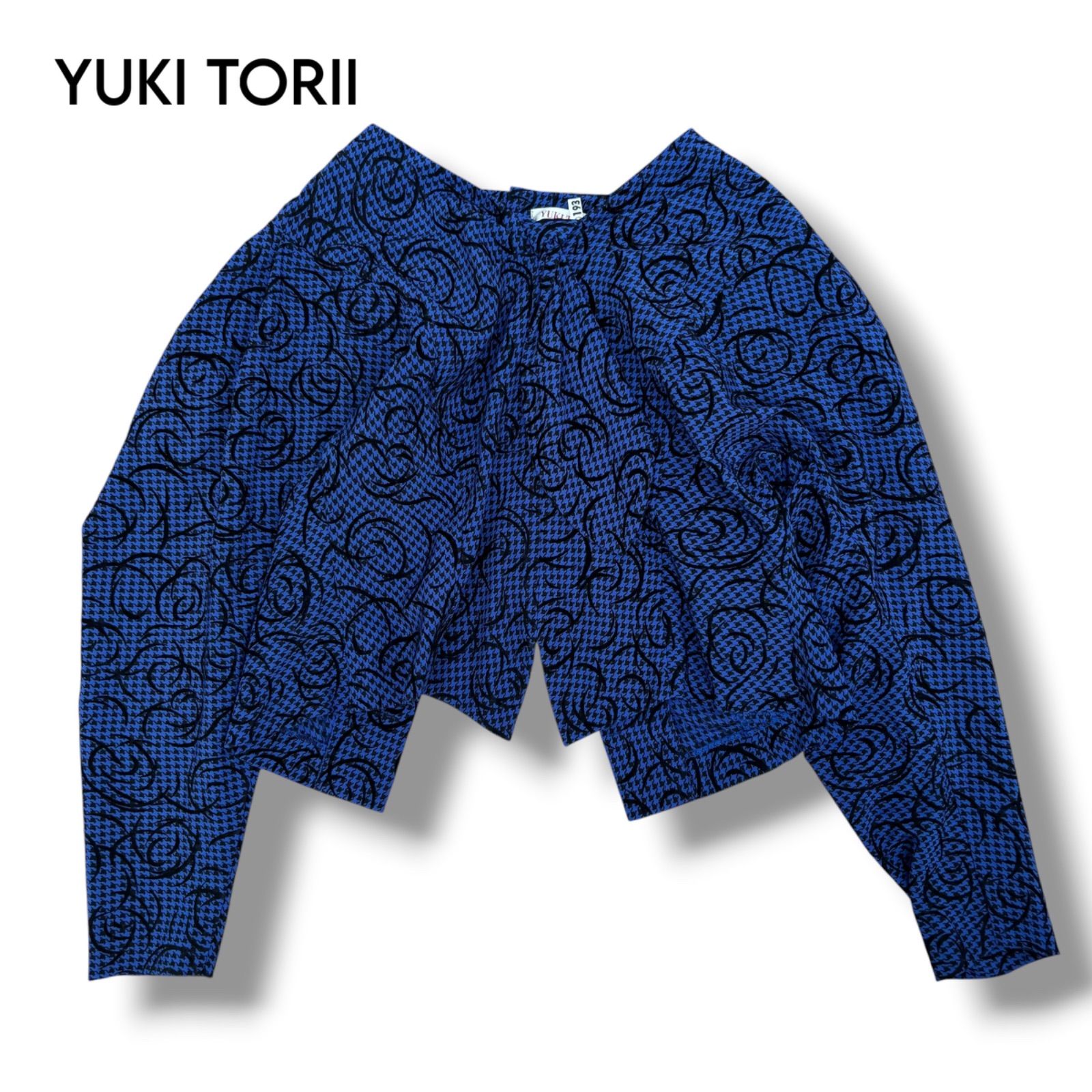 【YUKI TORII 】 千鳥格子＆総柄ボレロシャツ