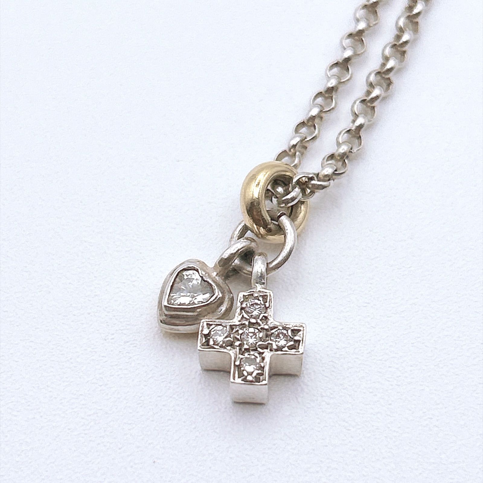 Folli Follie フォリフォリ SILVER925 750刻印 K18 ハート クロス