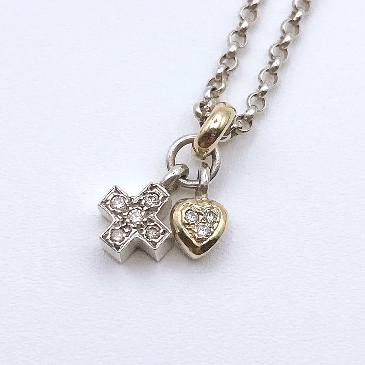 Folli Follie フォリフォリ SILVER925 750刻印 K18 ハート クロス